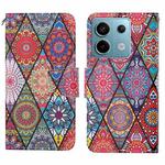 For Xiaomi Redmi Note 13 Pro Colored Drawing Pattern Leather Phone Case(Diamond Totem)