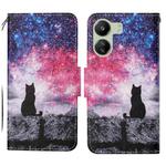 For Xiaomi Redmi 13C Colored Drawing Pattern Leather Phone Case(Star Sky Cat)