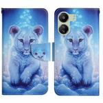 For Xiaomi Redmi 13C Colored Drawing Pattern Leather Phone Case(Little Leopard)