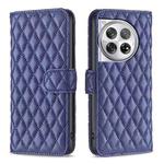 For OnePlus 12 5G Diamond Lattice Wallet Flip Leather Phone Case(Blue)