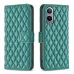 For OnePlus Nord CE4 Lite Global Diamond Lattice Wallet Flip Leather Phone Case(Green)