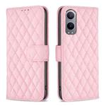 For OnePlus Nord CE4 Lite Global Diamond Lattice Wallet Flip Leather Phone Case(Pink)