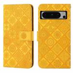 For Google Pixel 8 Pro Ethnic Style Embossed Pattern Leather Phone Case(Yellow)