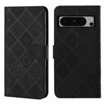 For Google Pixel 8 Pro Ethnic Style Embossed Pattern Leather Phone Case(Black)