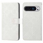 For Google Pixel 9 Pro XL Ethnic Style Embossed Pattern Leather Phone Case(White)