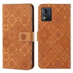 For Motorola Moto E13 Ethnic Style Embossed Pattern Leather Phone Case(Brown)