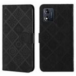 For Motorola Moto E13 Ethnic Style Embossed Pattern Leather Phone Case(Black)