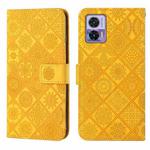 For Motorola Edge 30 Neo Ethnic Style Embossed Pattern Leather Phone Case(Yellow)