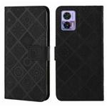 For Motorola Edge 30 Neo Ethnic Style Embossed Pattern Leather Phone Case(Black)