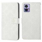 For Motorola Edge 30 Neo Ethnic Style Embossed Pattern Leather Phone Case(White)