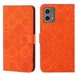 For Motorola Moto G 2023 Ethnic Style Embossed Pattern Leather Phone Case(Orange)