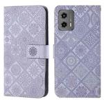 For Motorola Moto G 2023 Ethnic Style Embossed Pattern Leather Phone Case(Purple)