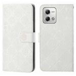 For Motorola Moto G Stylus 5G 2023 Ethnic Style Embossed Pattern Leather Phone Case(White)