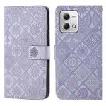 For Motorola Moto G Stylus 5G 2023 Ethnic Style Embossed Pattern Leather Phone Case(Purple)