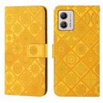 For Motorola Moto G53 Ethnic Style Embossed Pattern Leather Phone Case(Yellow)