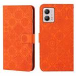 For Motorola Moto G53 Ethnic Style Embossed Pattern Leather Phone Case(Orange)