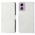 For Motorola Moto E14 Ethnic Style Embossed Pattern Leather Phone Case(White)