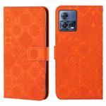 For Motorola Moto S30 Pro Ethnic Style Embossed Pattern Leather Phone Case(Orange)