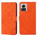 For Motorola Moto X30 Pro Ethnic Style Embossed Pattern Leather Phone Case(Orange)