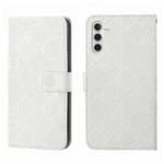 For Samsung Galaxy S24+ 5G Ethnic Style Embossed Pattern Leather Phone Case(White)