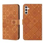 For Samsung Galaxy A35 Ethnic Style Embossed Pattern Leather Phone Case(Brown)
