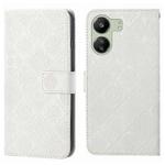 For Xiaomi Redmi 13C Ethnic Style Embossed Pattern Leather Phone Case(White)