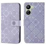 For Xiaomi Redmi 13C Ethnic Style Embossed Pattern Leather Phone Case(Purple)