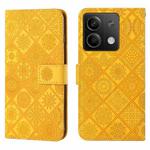 For Xiaomi Redmi Note 13 Ethnic Style Embossed Pattern Leather Phone Case(Yellow)