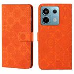 For Xiaomi Redmi Note 13 Pro 5G Ethnic Style Embossed Pattern Leather Phone Case(Orange)