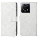 For Xiaomi 13T Ethnic Style Embossed Pattern Leather Phone Case(White)