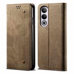 For OnePlus Ace 3V Denim Texture Casual Style Horizontal Flip Leather Case(Khaki)