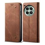 For OnePlus Ace 3 Pro Denim Texture Casual Style Horizontal Flip Leather Case(Brown)