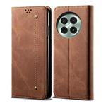 For OnePlus 13 Denim Texture Casual Style Horizontal Flip Leather Case(Brown)