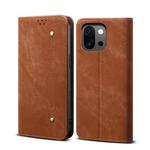 For OnePlus 13T Denim Texture Casual Style Horizontal Flip Leather Case(Brown)
