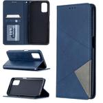 For Oppo A72 / A52 / A92 Rhombus Texture Horizontal Flip Magnetic Leather Case with Holder & Card Slots(Blue)