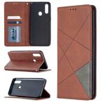 For Oppo A31 (2020) / A81 Rhombus Texture Horizontal Flip Magnetic Leather Case with Holder & Card Slots(Brown)