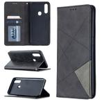 For Oppo A31 (2020) / A81 Rhombus Texture Horizontal Flip Magnetic Leather Case with Holder & Card Slots(Black)