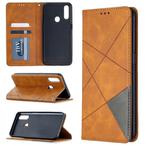 For Oppo A31 (2020) / A81 Rhombus Texture Horizontal Flip Magnetic Leather Case with Holder & Card Slots(Yellow)