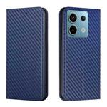 For Xiaomi Redmi Note 13 Pro Carbon Fiber Texture Flip Holder Leather Phone Case(Blue)