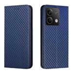 For Xiaomi Redmi Note 13 Carbon Fiber Texture Flip Holder Leather Phone Case(Blue)