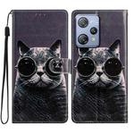 For Blackview A53 Pro Colored Drawing Leather Phone Case(Sunglasses Cat)