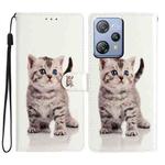 For Blackview A53 Pro Colored Drawing Leather Phone Case(Little Tabby Cat)