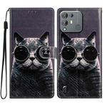 For Blackview A55 Pro Colored Drawing Leather Phone Case(Sunglasses Cat)