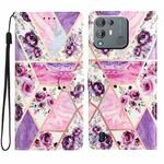 For Blackview A55 Pro Colored Drawing Leather Phone Case(Purple Marble)