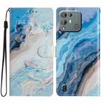 For Blackview A55 Pro Colored Drawing Leather Phone Case(Blue Marble)