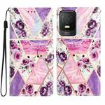 For TCL 403 Colored Drawing Leather Phone Case(Purple Marble)