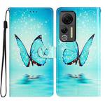 For Ulefone Note 14 Colored Drawing Leather Phone Case(Blue Butterfly)