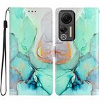 For Ulefone Note 14 Colored Drawing Leather Phone Case(Green Marble)