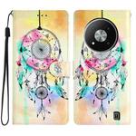 For ZTE Blade A73 5G Colored Drawing Leather Phone Case(Dream Catcher)