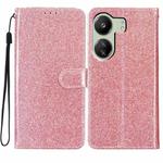 For Xiaomi Redmi 13C Glitter Powder Flip Leather Phone Case(Rose Gold)